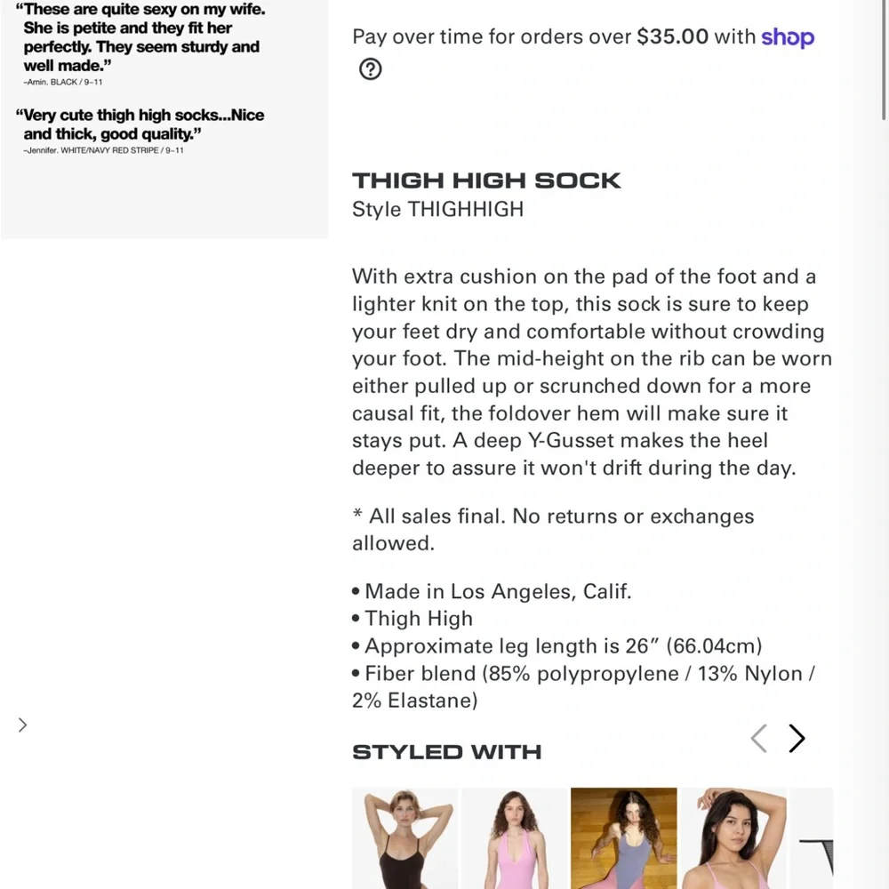 NEW! Los Angeles Apparel Thigh highs baby blue